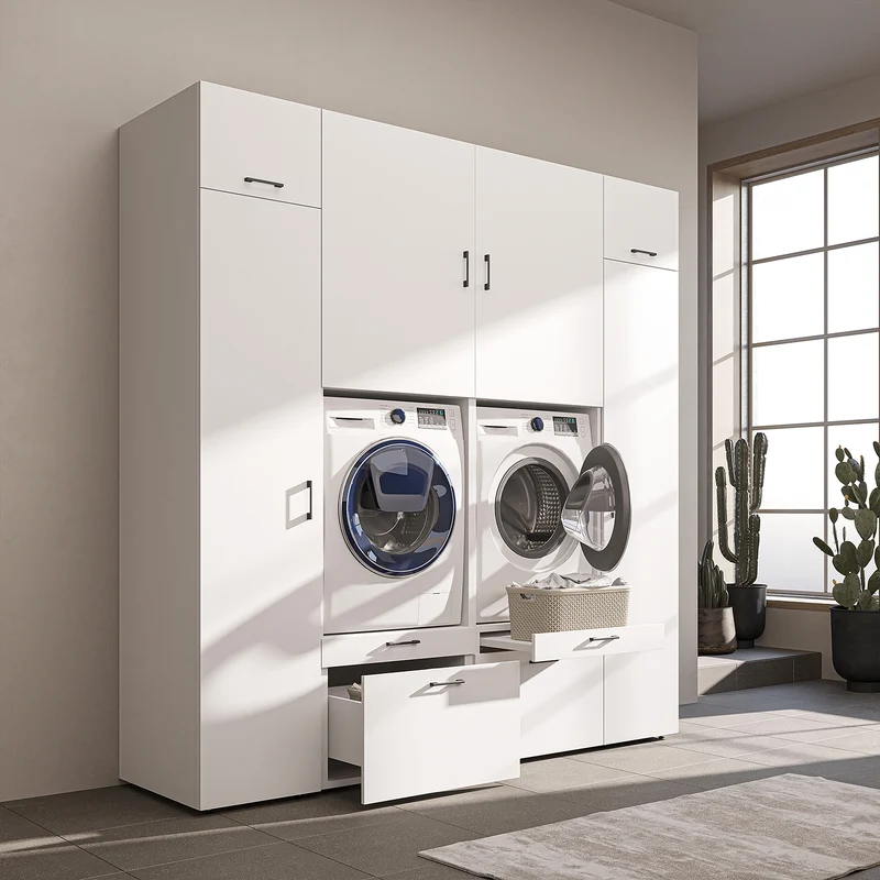 Roomart Waschmaschinenschrank SERIE 2 mit 2 Hochschränken, 254 cm, in 3 Farben
