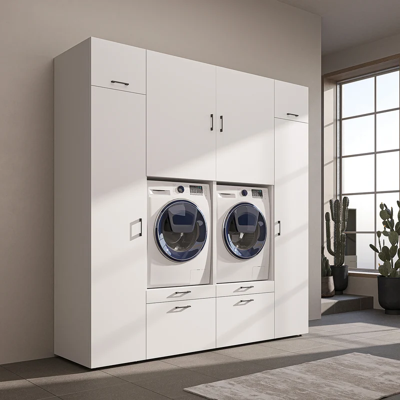 Roomart Waschmaschinenschrank SERIE 2 mit 2 Hochschränken, 254 cm, in 3 Farben