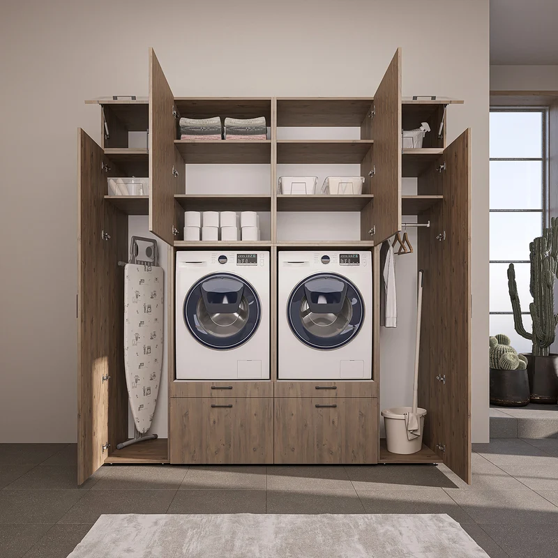 Roomart Waschmaschinenschrank SERIE 2 mit 2 Hochschränken, 254 cm, in 3 Farben