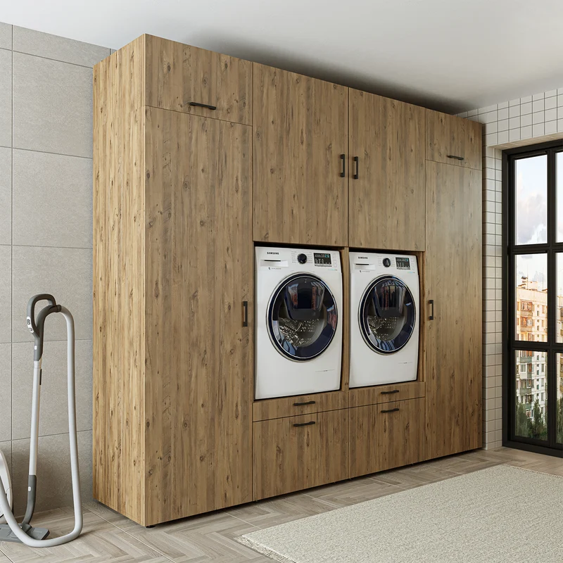 Roomart Waschmaschinenschrank SERIE 2 mit 2 Hochschränken, 254 cm, in 3 Farben