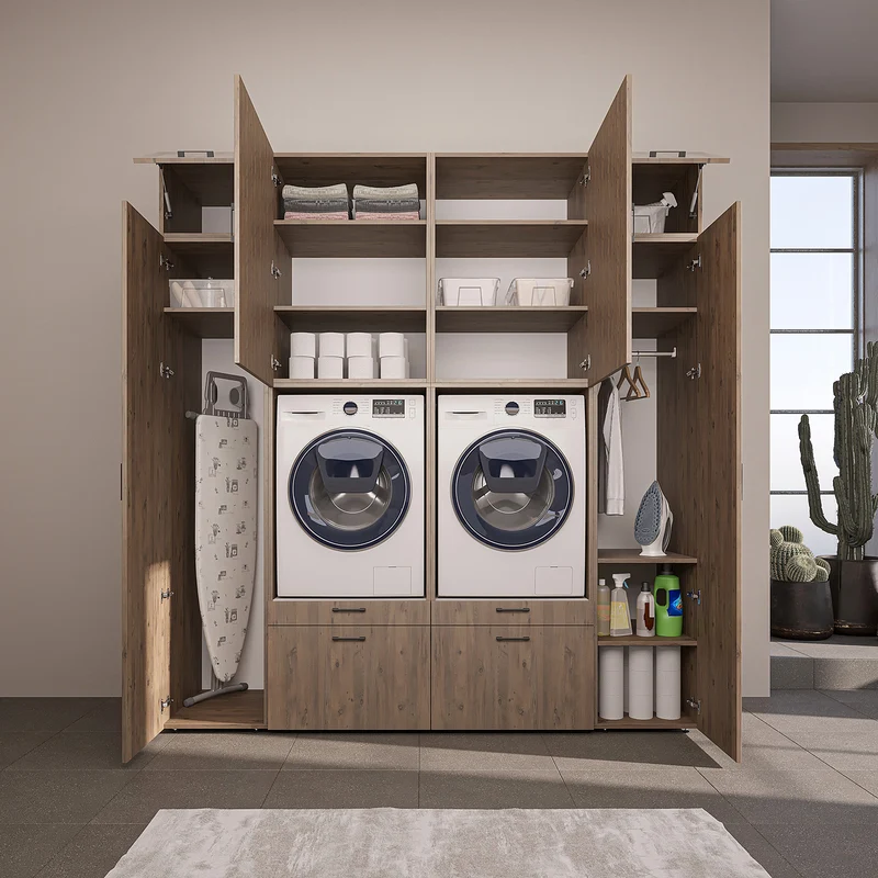 Roomart Waschmaschinenschrank SERIE 2 mit 2 Hochschränken, 254 cm, in 3 Farben