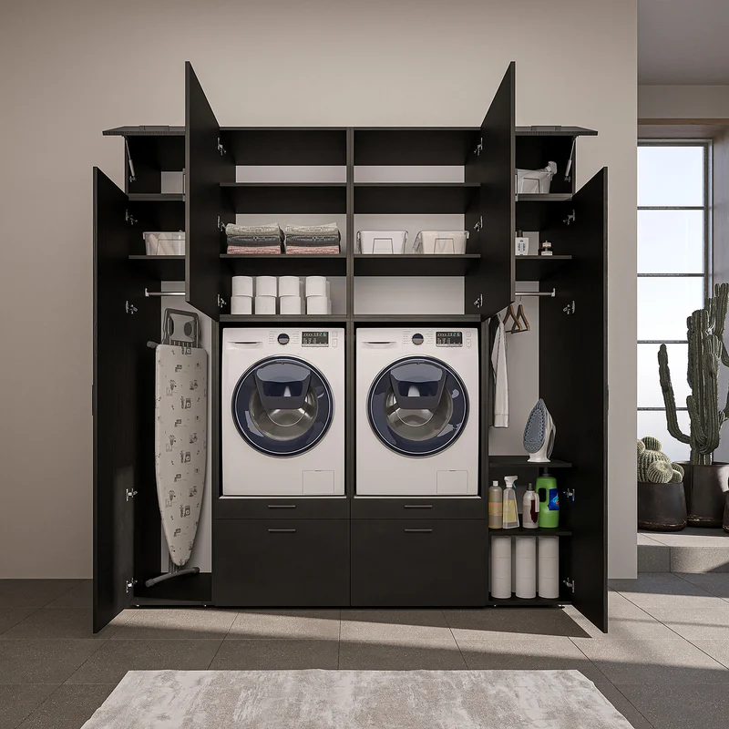 Roomart Waschmaschinenschrank SERIE 2 mit 2 Hochschränken, 254 cm, in 3 Farben