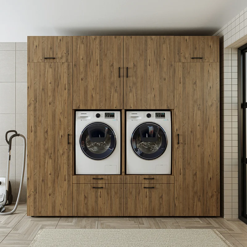 Roomart Waschmaschinenschrank SERIE 2 mit 2 Hochschränken, 254 cm, in 3 Farben