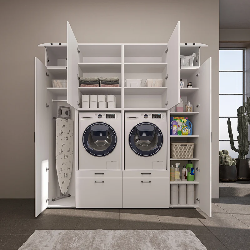 Roomart Waschmaschinenschrank SERIE 2 mit 2 Hochschränken, 254 cm, in 3 Farben