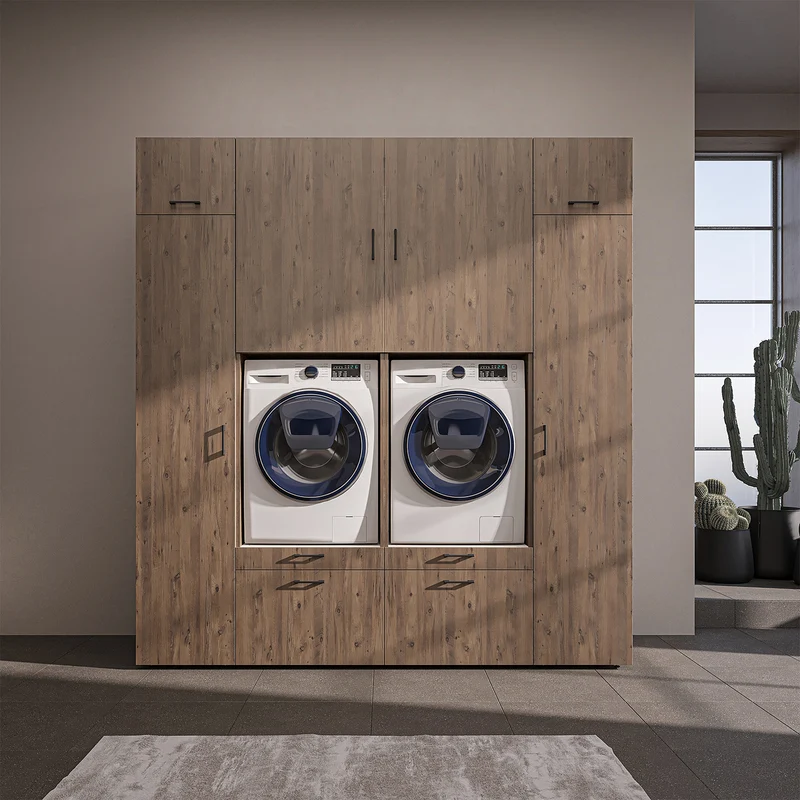 Roomart Waschmaschinenschrank SERIE 2 mit 2 Hochschränken, 254 cm, in 3 Farben
