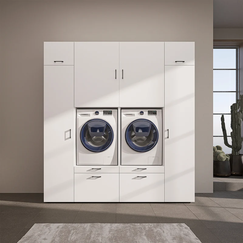 Roomart Waschmaschinenschrank SERIE 2 mit 2 Hochschränken, 254 cm, in 3 Farben