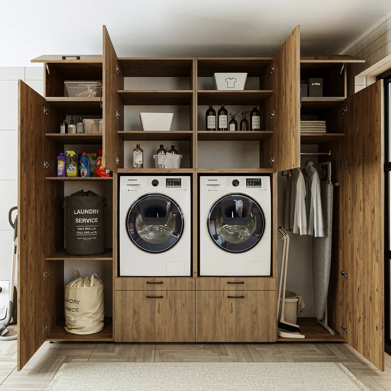 Roomart Waschmaschinenschrank SERIE 2 mit 2 Hochschränken, 254 cm, in 3 Farben