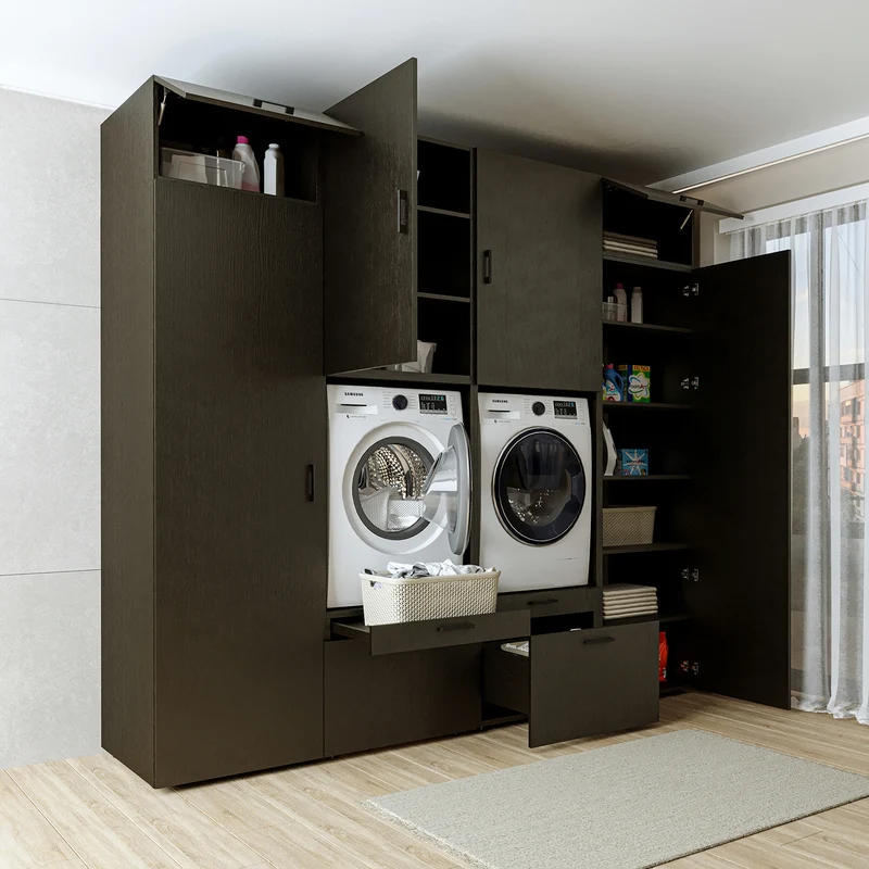 Roomart Waschmaschinenschrank SERIE 2 mit 2 Hochschränken, 254 cm, in 3 Farben