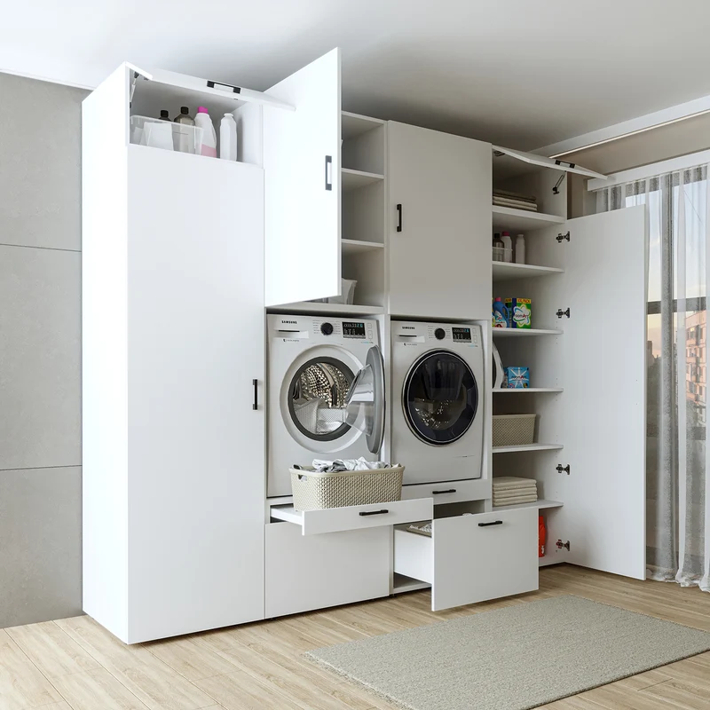 Roomart Waschmaschinenschrank SERIE 2 mit 2 Hochschränken, 254 cm, in 3 Farben