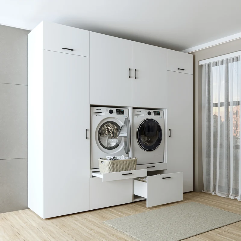 Roomart Waschmaschinenschrank SERIE 2 mit 2 Hochschränken, 254 cm, in 3 Farben