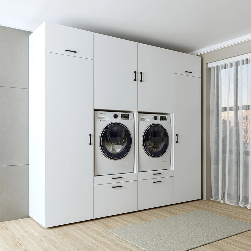 Roomart Waschmaschinenschrank SERIE 2 mit 2 Hochschränken, 254 cm, in 3 Farben