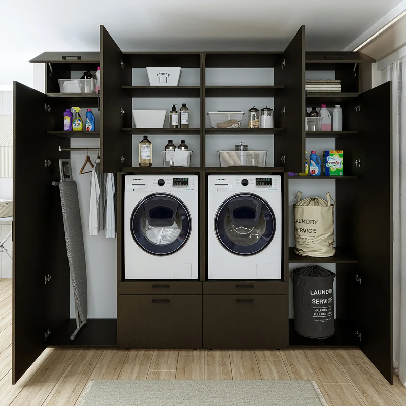 Roomart Waschmaschinenschrank SERIE 2 mit 2 Hochschränken, 254 cm, in 3 Farben