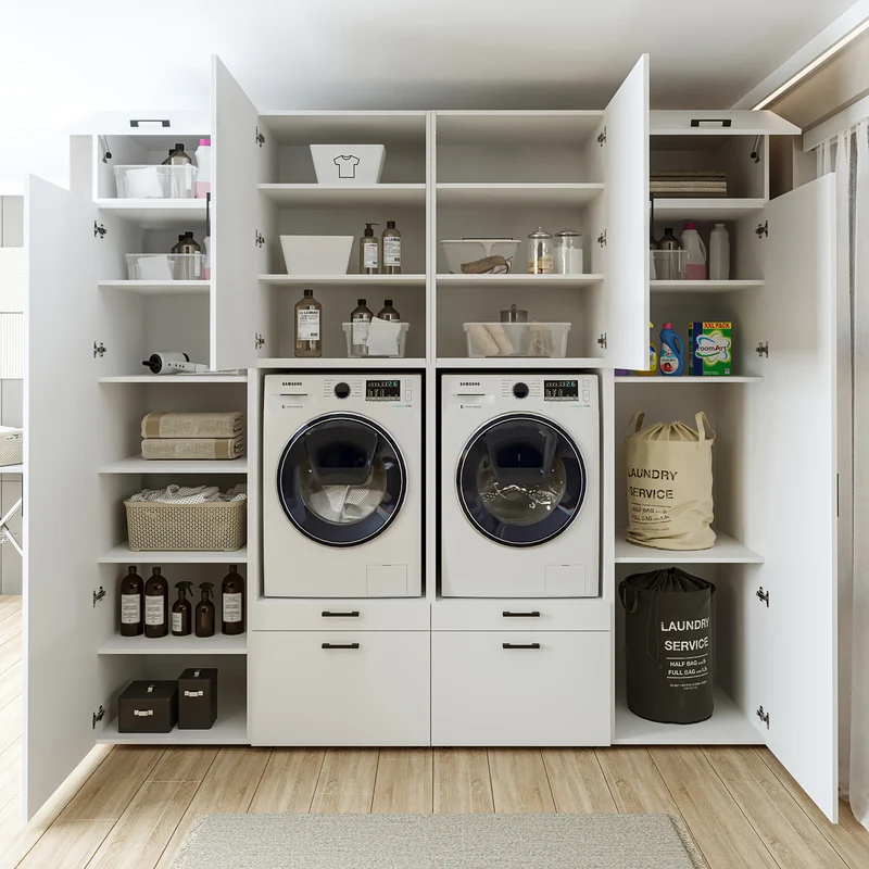 Roomart Waschmaschinenschrank SERIE 2 mit 2 Hochschränken, 254 cm, in 3 Farben
