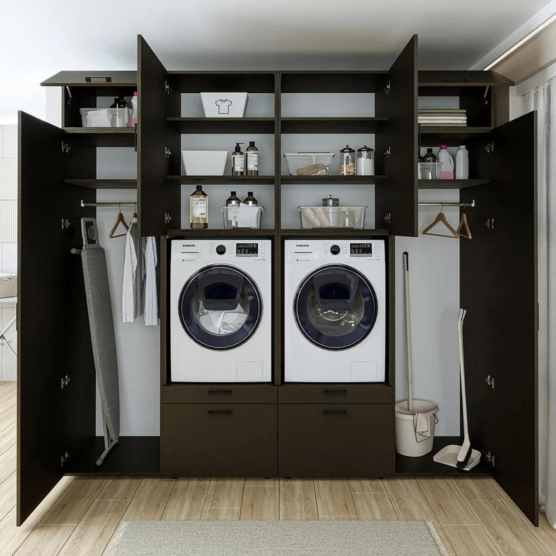 Roomart Waschmaschinenschrank SERIE 2 mit 2 Hochschränken, 254 cm, in 3 Farben