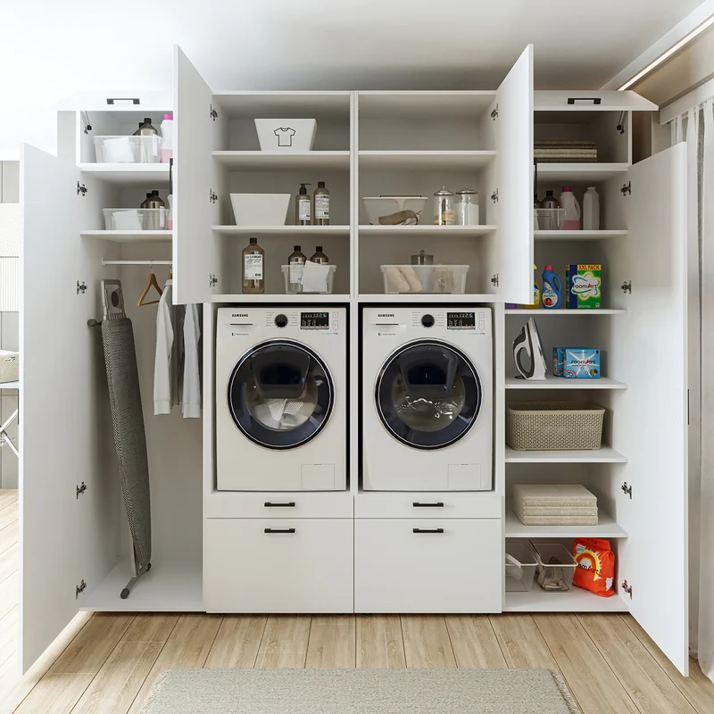 Roomart Waschmaschinenschrank SERIE 2 mit 2 Hochschränken, 254 cm, in 3 Farben