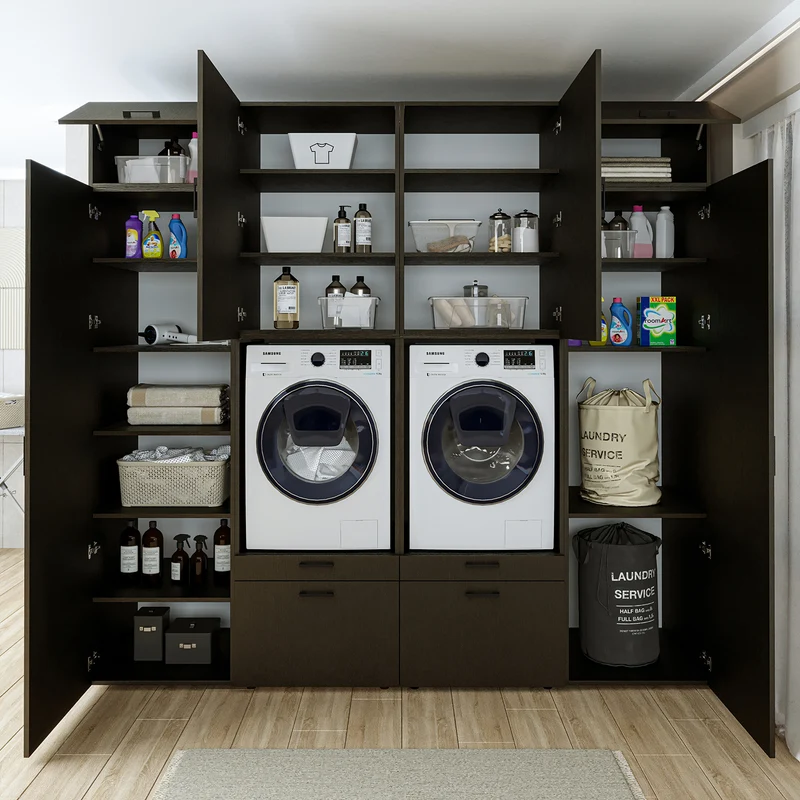 Roomart Waschmaschinenschrank SERIE 2 mit 2 Hochschränken, 254 cm, in 3 Farben