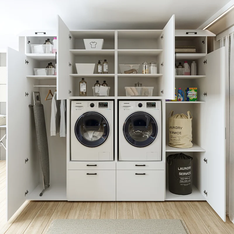 Roomart Waschmaschinenschrank SERIE 2 mit 2 Hochschränken, 254 cm, in 3 Farben