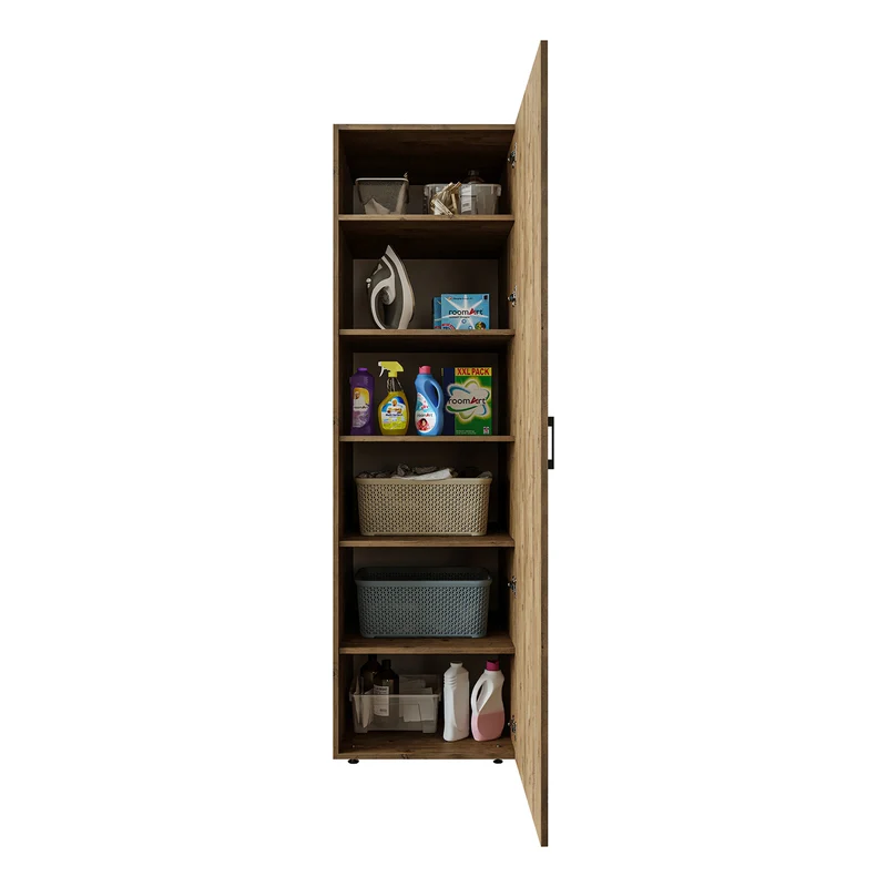 Roomart Einlegeböden für Hochschrank C45 (45 cm breit) – Höhenverstellbar – Weiß / Schwarz-Eiche – Bad- & Mehrzweckschrank Zubehör