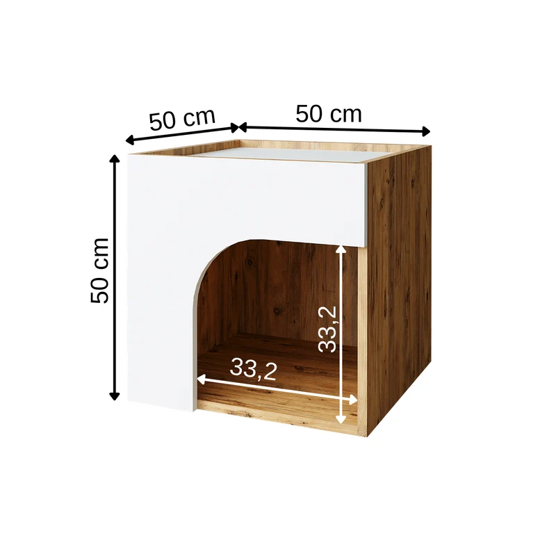 Roomart Tierhaus RINO für Hunde und Katzen, 50 cm, mit Beistelltisch-Funktion