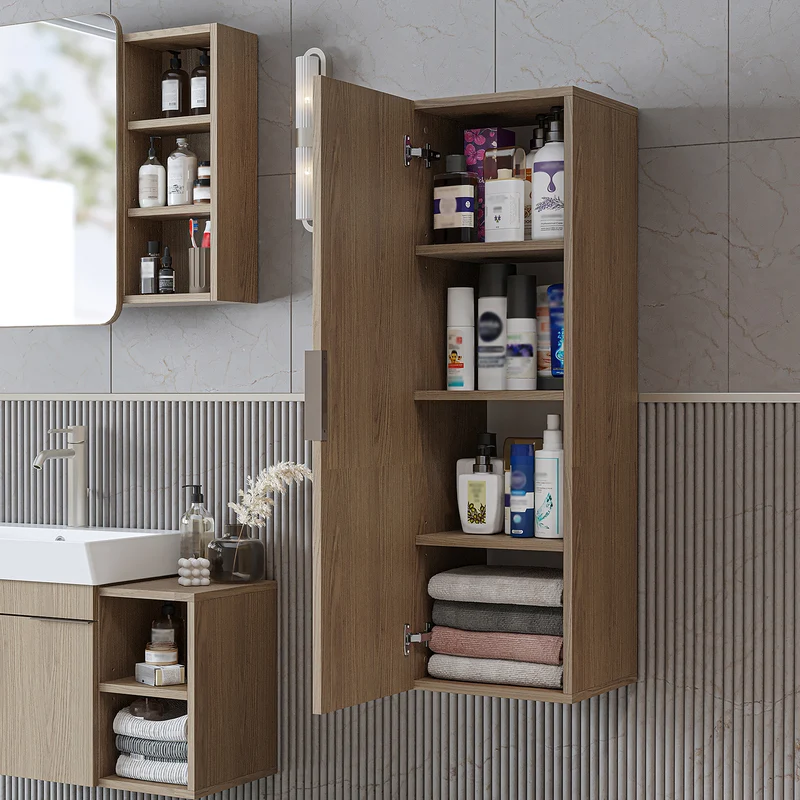 Roomart Bad Hochschrank LYCIA, 114 cm, schmaler Seitenschrank mit Stauraum, in 4 Farben