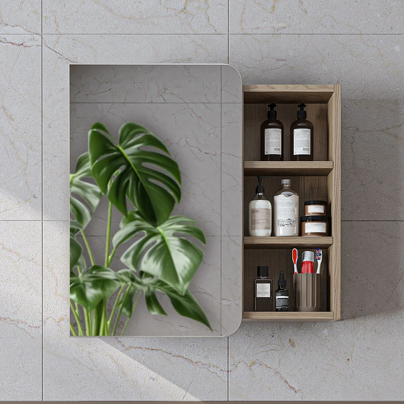 Roomart Bad Spiegelschrank LYCIA, 70 cm, mit Stauraum und offenen Fächern, in 4 Farben