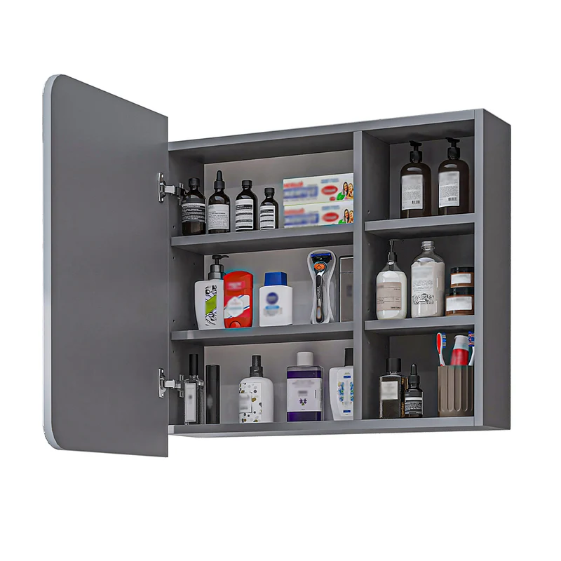 Roomart Bad Spiegelschrank LYCIA, 70 cm, mit Stauraum und offenen Fächern, in 4 Farben