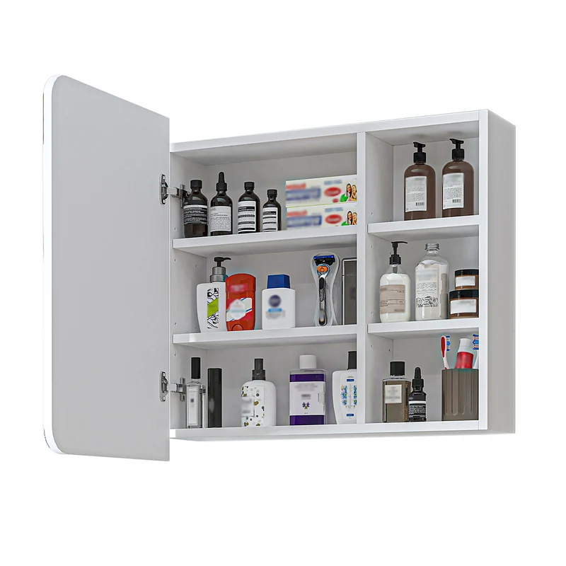 Roomart Bad Spiegelschrank LYCIA, 70 cm, mit Stauraum und offenen Fächern, in 4 Farben