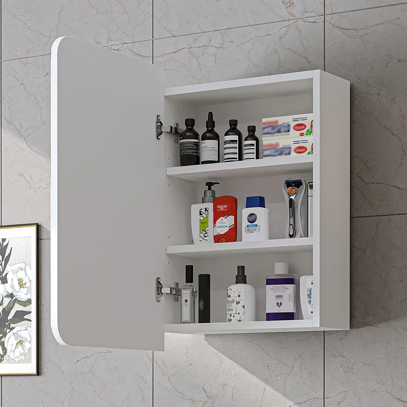 Roomart Bad Spiegelschrank LYCIA, 45 cm, mit Stauraum für Bad und Gäste-WC, in 4 Farben
