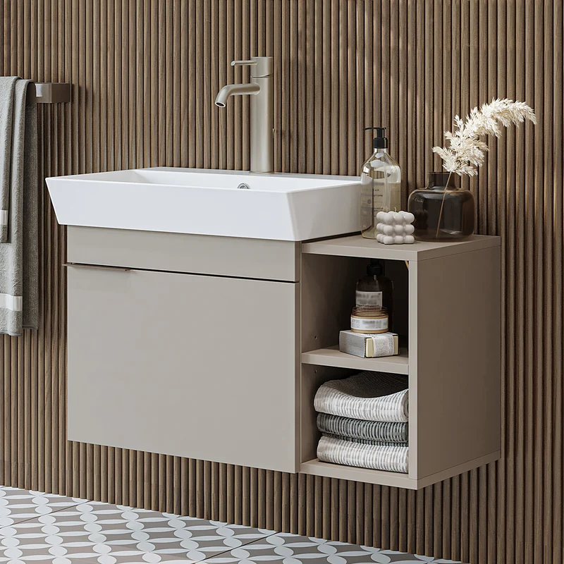 Roomart Badmöbel LYCIA 82 cm, Waschtisch mit Keramik-Waschbecken, in 4 Farben