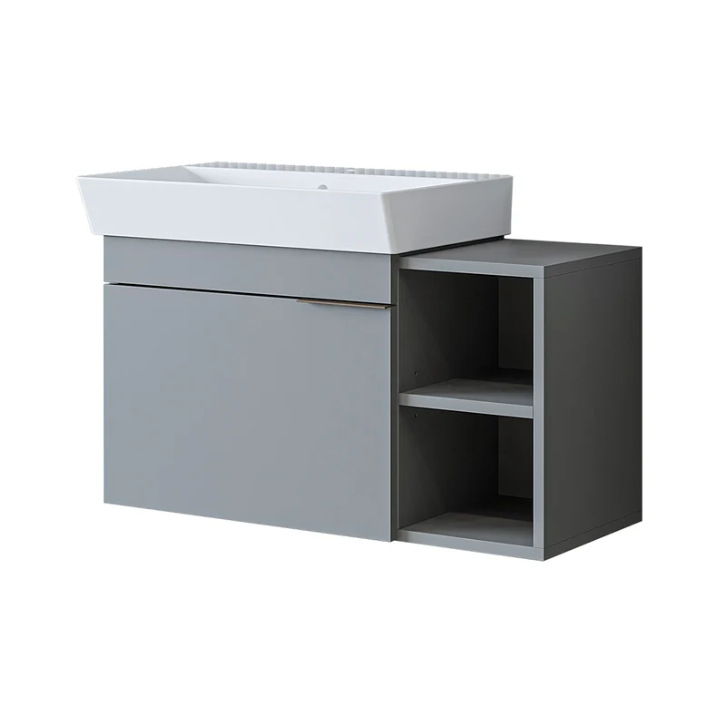 Roomart Badmöbel LYCIA 82 cm, Waschtisch mit Keramik-Waschbecken, in 4 Farben