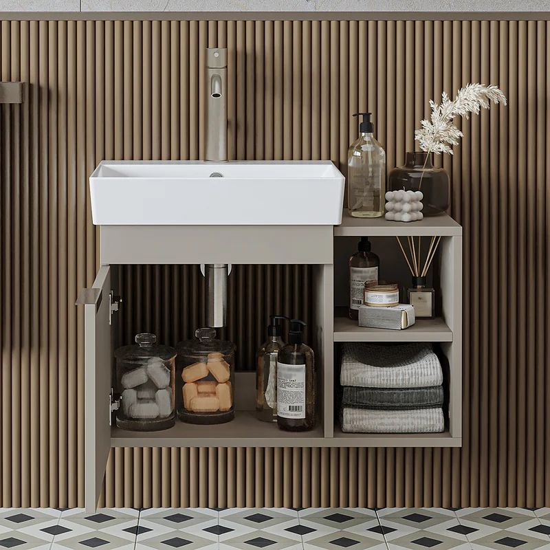 Roomart Badmöbel LYCIA 72 cm, Waschtisch mit Keramik-Waschbecken, in 4 Farben