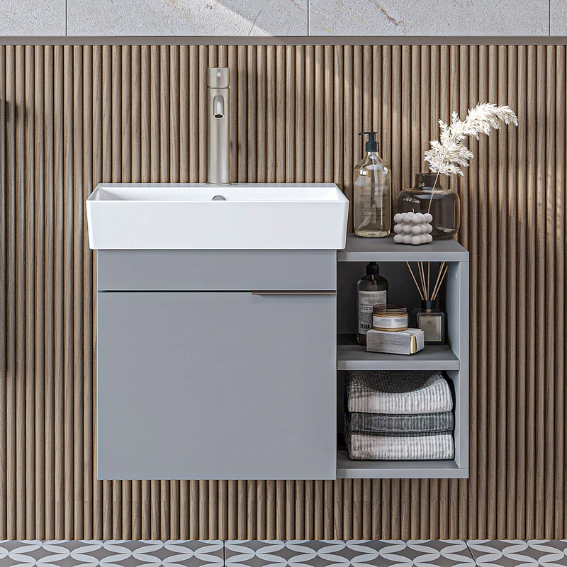 Roomart Badmöbel LYCIA 72 cm, Waschtisch mit Keramik-Waschbecken, in 4 Farben
