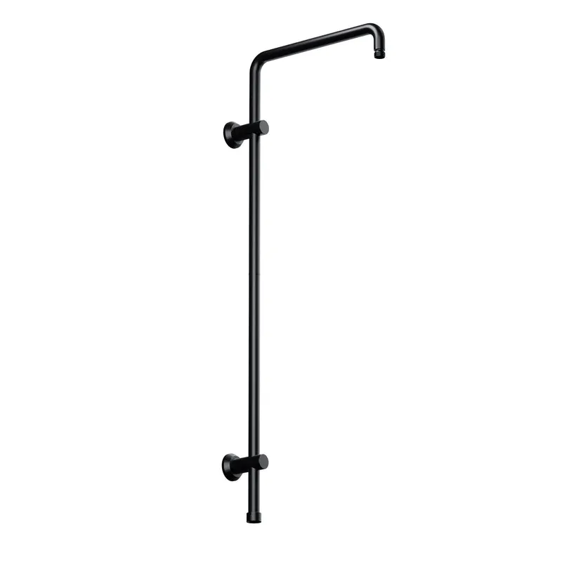 JOHO Edelstahl Duschstange mit Variable Wandbefestigungen, Wandstange Regendusche Duschrohr Brausearm Brausestange Duschsäule mit fester Länge 92cm, Duschsystem Zubehör Schwarz