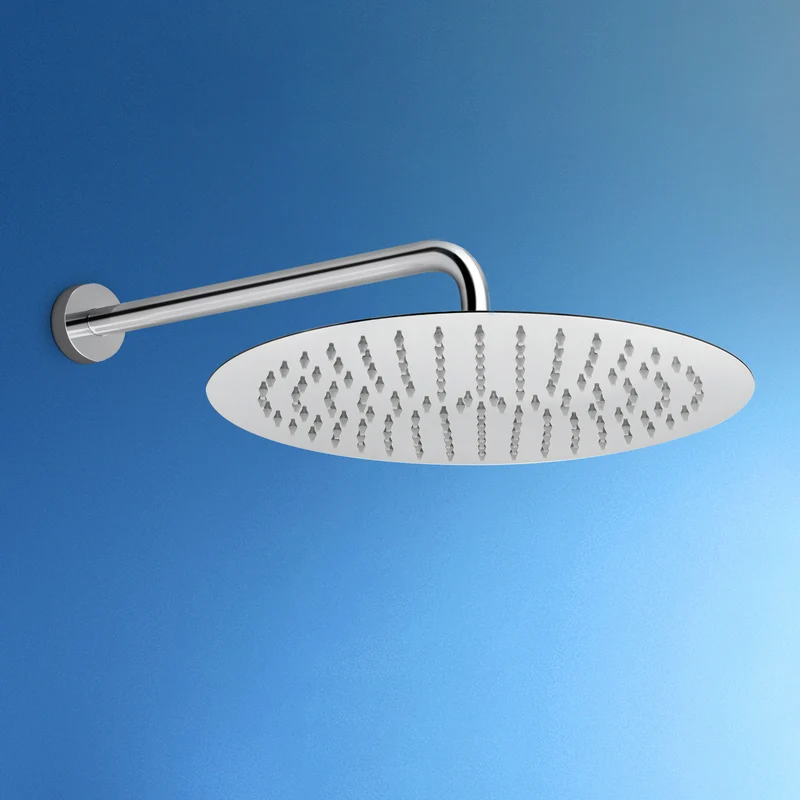 JOHO Regendusche Duschkopf Groß Rund 30cm Überkopfbrauseset aus 304 Edelstahl mit Bombenfester Brausearm Wandarm (D30cm/40cm)