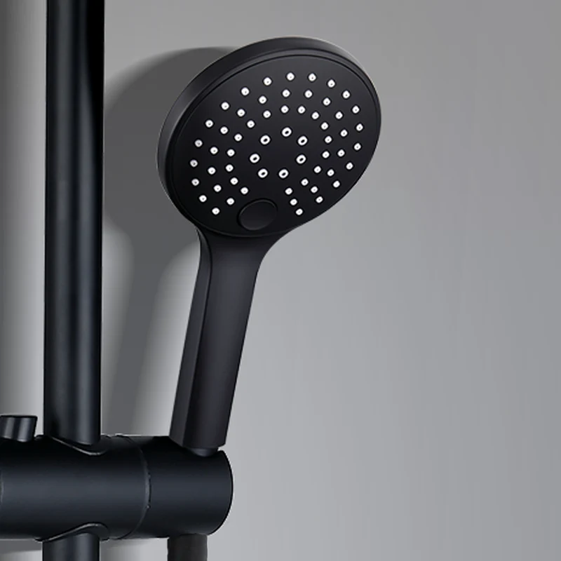 JOHO Runde Duschkopf mit Schlauch,3 Strahlarten Handbrause Duschbrause mit Brauseschlauch 150cm Schwarz