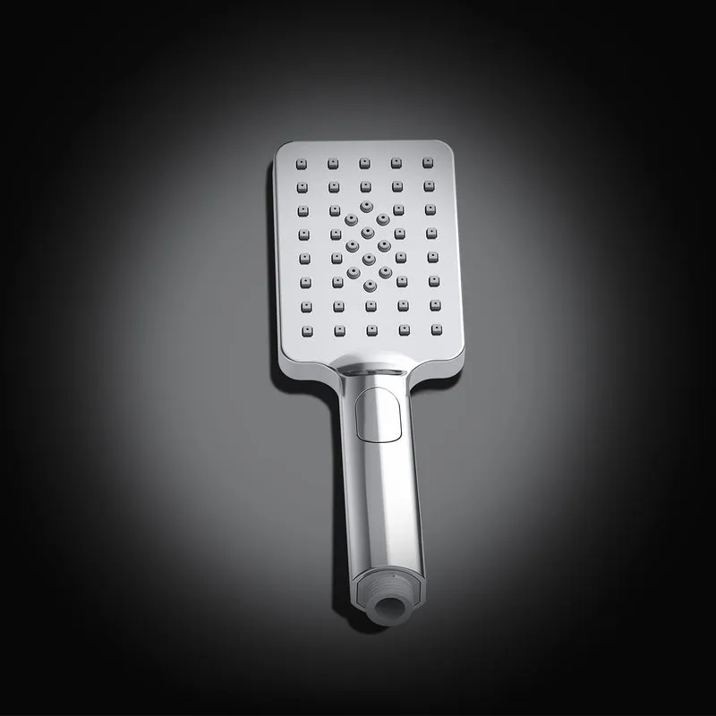 JOHO Großem Duschkopf mit 3 Strahlarten, Quadratisch Handbrause Regendusche Duschbrause aus ABS, Brausekopf mit Antikalk-Funktion für Badezimmer Chrom