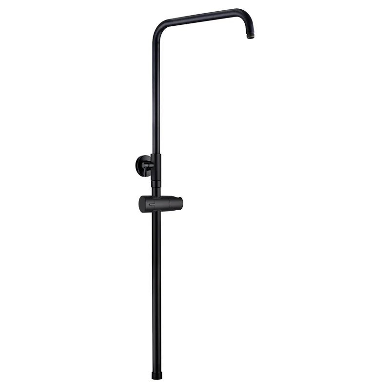 JOHO Höheverstellbare Duschstange mit Handbrausehalter Duschhalterung Edelstahl Duschsäule Wandstange Brausearm mit Verstellbare Länge Schwarz