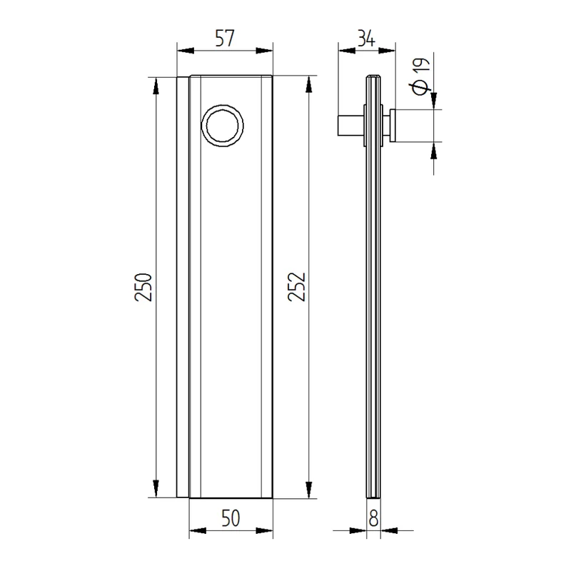 Design-Wischer mit Wandhaken zum Schrauben, 250 mm, Aluminium eloxiert, Art.Nr. 900 4607 017