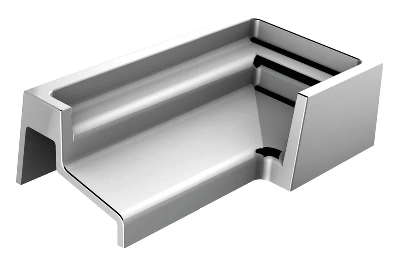 Endkappe kurz für Schwallschutzprofil 8x15 mm, links oder rechts, Winkel 41 x 22 mm, Art.Nr. 52.05.0070 und 52.05.0080