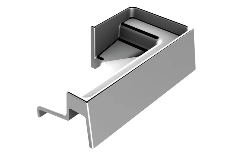 Endkappe kurz für Schwallschutzprofil 8x15 mm, links oder rechts, Winkel 41 x 22 mm, Art.Nr. 52.05.0070 und 52.05.0080