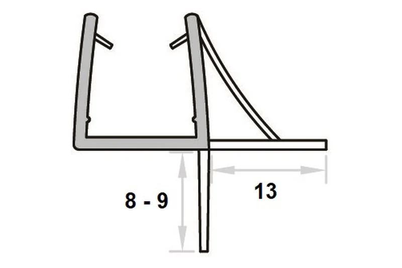 Duschdichtung – Wasserabweislippe & Abtropfkante, 9–10 mm, Art.Nr. 009C