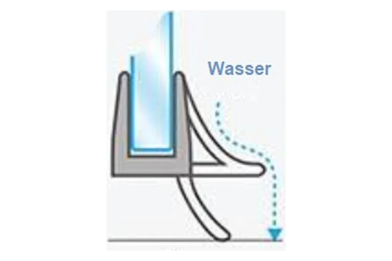 Duschdichtung – Wasserabweislippe & Abtropfkante, 9–10 mm, Art.Nr. 009C