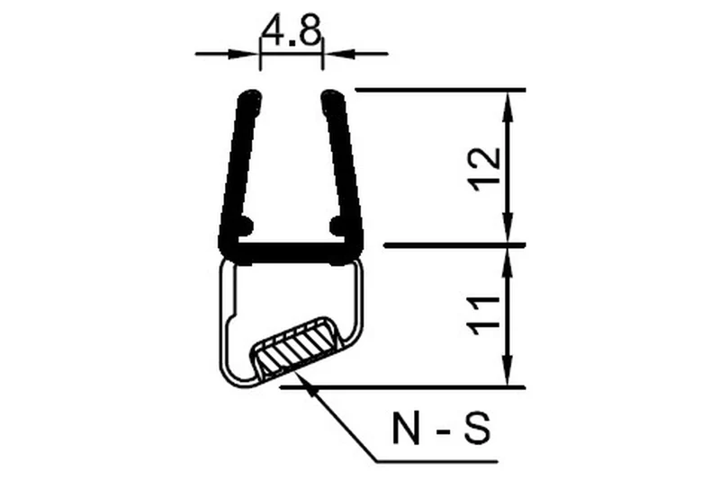 Schwarze Magnetdichtung – 180° fluchtend 2x 67,5°, Art.Nr. 6052/6062-B