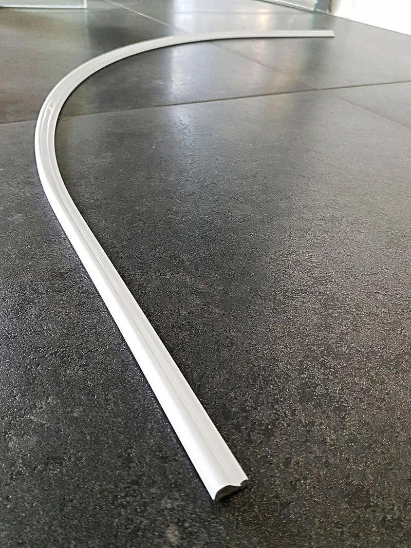 Schwallprofil Aluminium gebogen – 15 × 8 mm, Radius 500/550 mm, 2 Farben, Art.Nr. 8881/8882