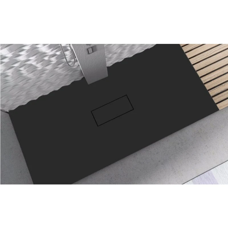 Mineralguss-Duschwanne extra flach VIC SCHWARZ