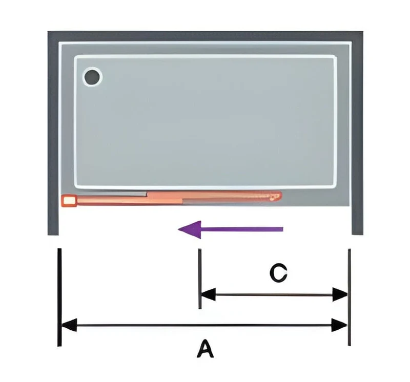 Duschfront + Schiebetür S400 chrom mit satiniertem Glas - Glass 6 mm