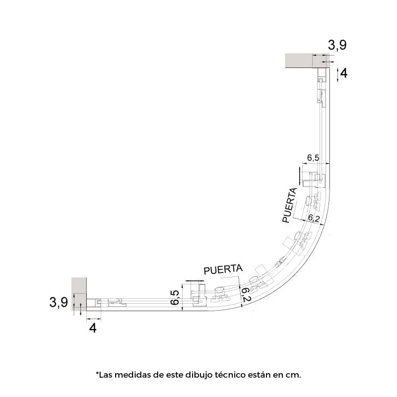 Eckdusche 2 feste Elemente + 2 Schiebetüren halbkreisförmig S400 mit satiniertem Glas - Glass 6 mm