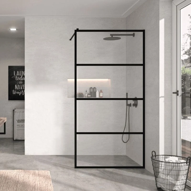 Festes Duschpaneel FRESH INDUSTRIAL mit horizontalen Linien