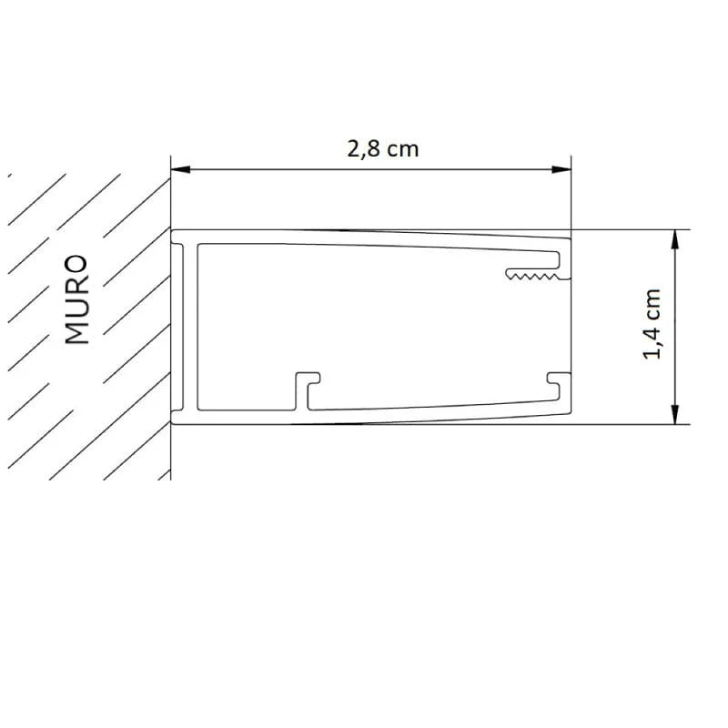 Festes Duschpaneel gerillt FRESH PERIMETRAL Matt-Schwarz