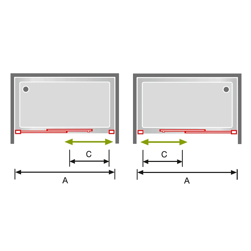 Duschfront + Schiebetür URBAN Chrom